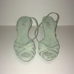 Light blue Ugg Australia suede platform heels